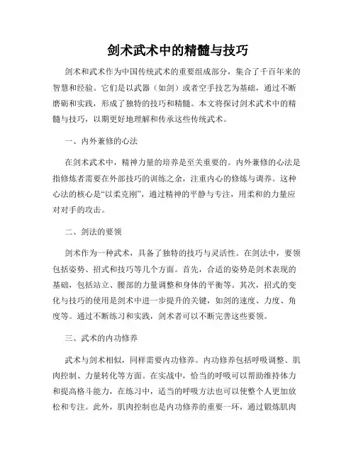 剑术武术中的精髓与技巧