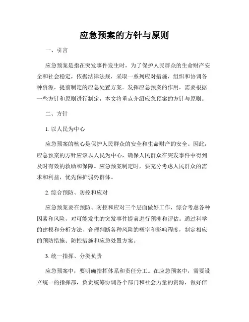 应急预案的方针与原则
