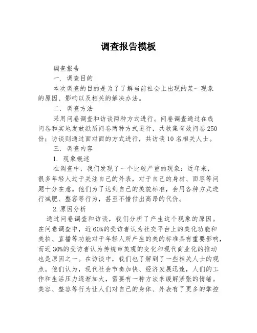 调查报告模板
