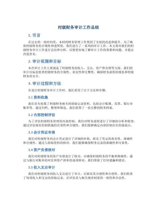 村级财务审计工作总结