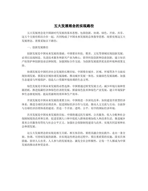 五大发展理念的实现路径