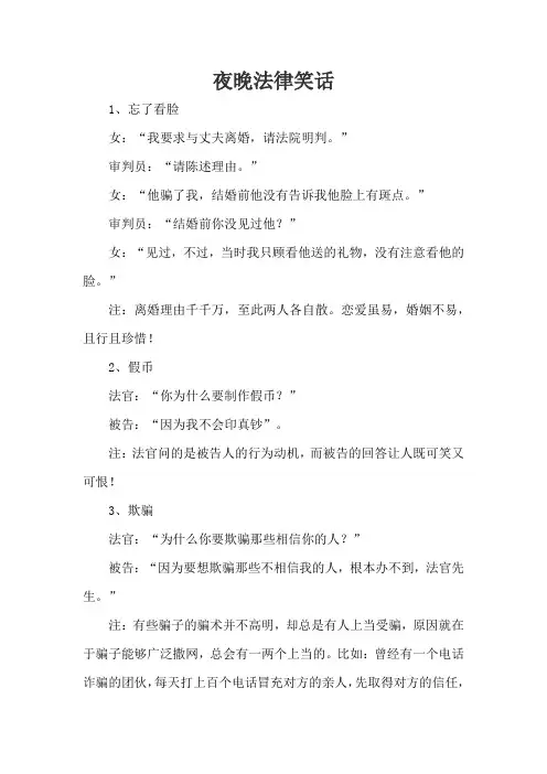夜晚法律笑话
