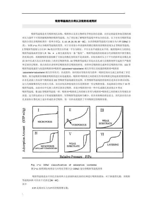 吸附等温线的分类以及吸附机理简析
