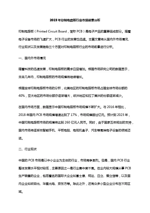2023年印制电路板行业市场前景分析