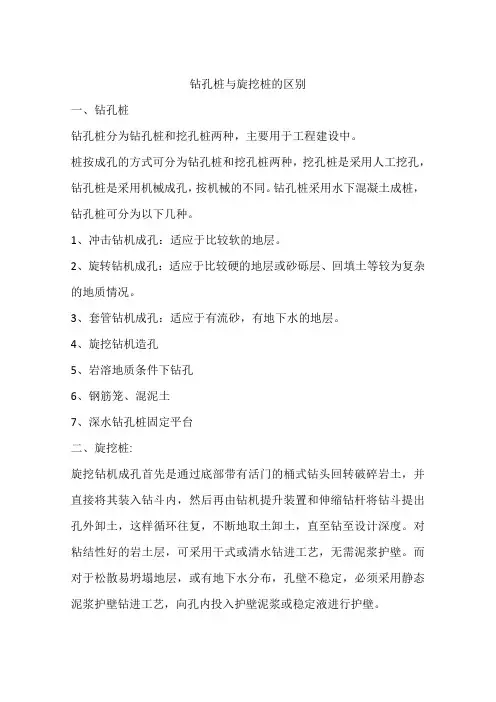 钻孔桩与旋挖桩的区别