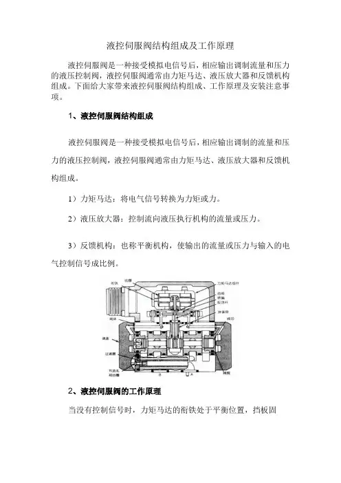 液控伺服阀结构组成及工作原理