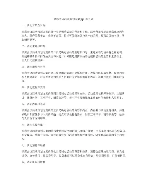 酒店会议活动策划方案ppt怎么做