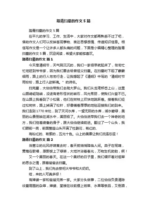 踏青扫墓的作文5篇