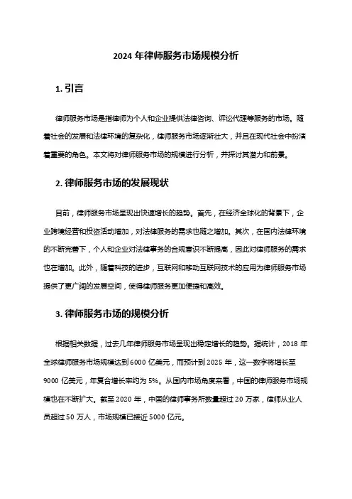 2024年律师服务市场规模分析