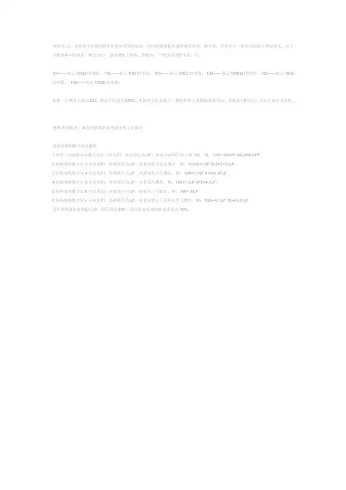 电阻电容命名规则‘