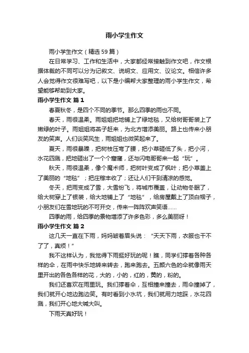 雨小学生作文