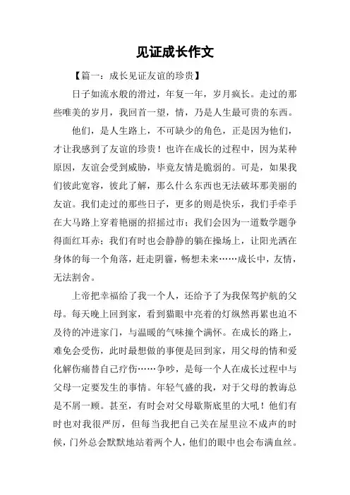 见证成长作文