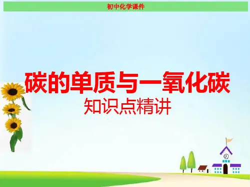 碳的单质与一氧化碳 知识点精讲课件(最新)