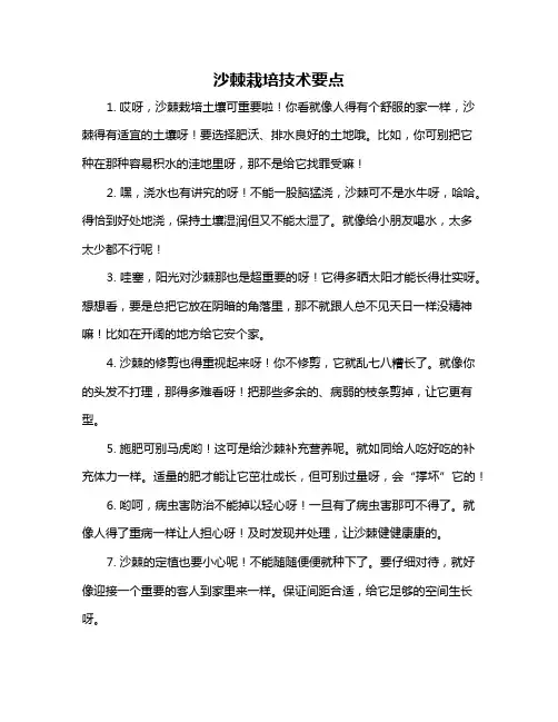 沙棘栽培技术要点