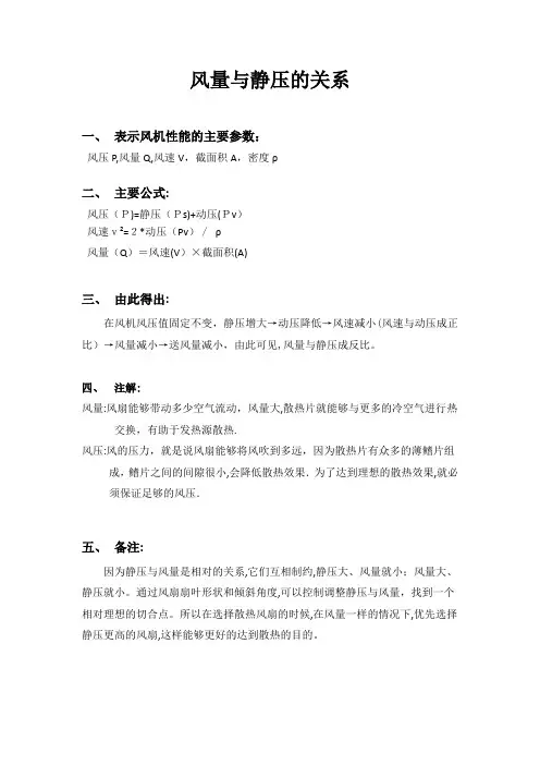 静压与风量的关系【可编辑范本】