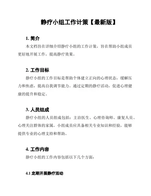 静疗小组工作计策【最新版】