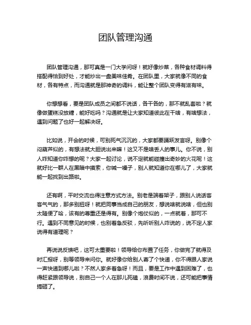 团队管理沟通