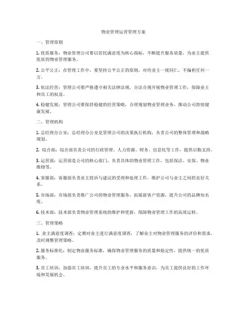 物业管理运营管理方案