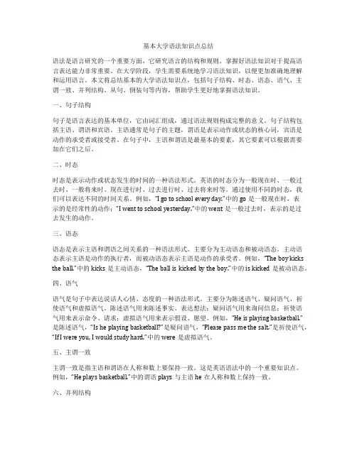 基本大学语法知识点总结