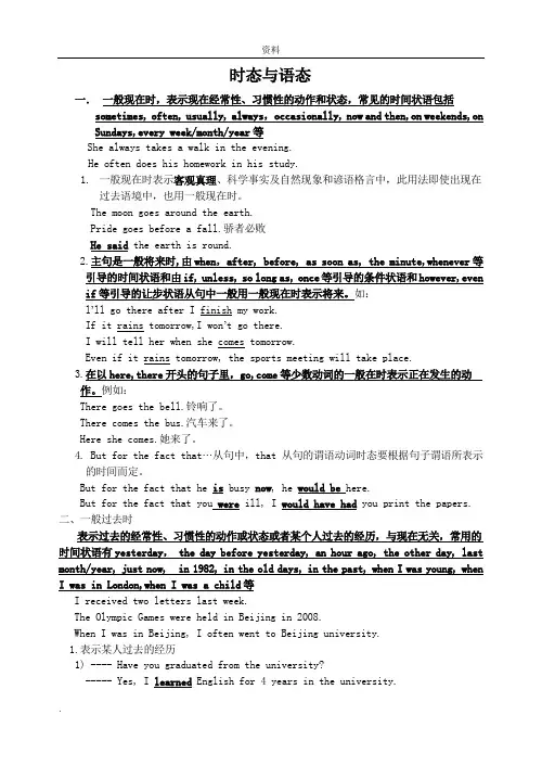 高中英语时态语态讲解习题