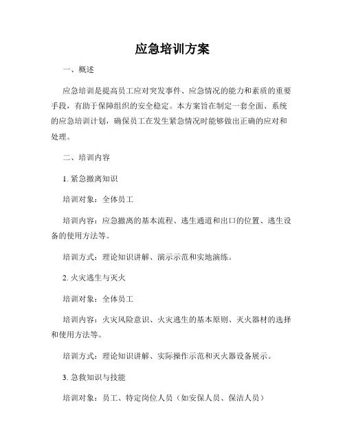 应急培训方案