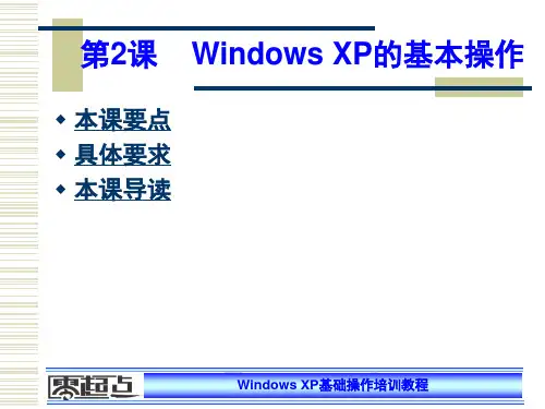 WindowsXP基础操作培训教程第02课精品PPT课件