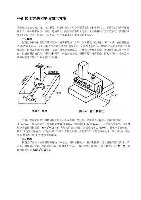 平面加工的方法和方案