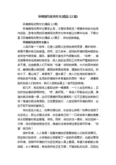 环境描写优秀作文（精品12篇）