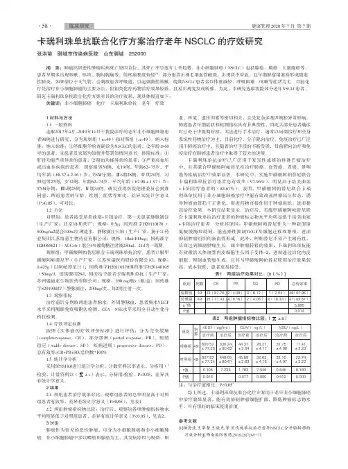 卡瑞利珠单抗联合化疗方案治疗老年NSCLC的疗效研究