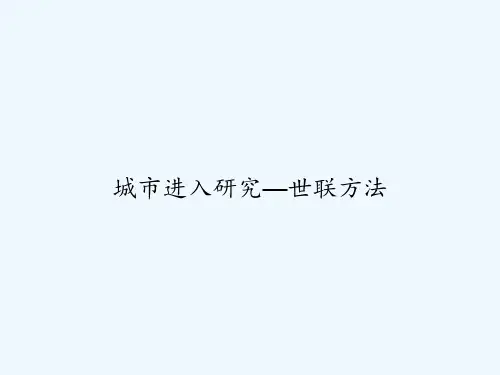 城市进入研究—世联方法 PPT