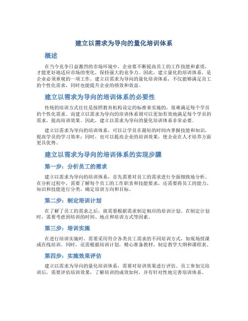 建立以需求为导向的量化培训体系-许盛华