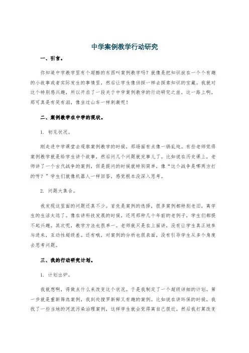 中学案例教学行动研究