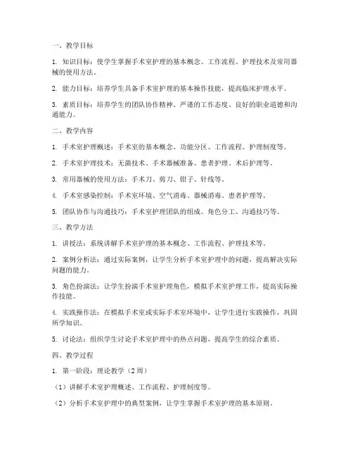 手术室护理教学设计方案