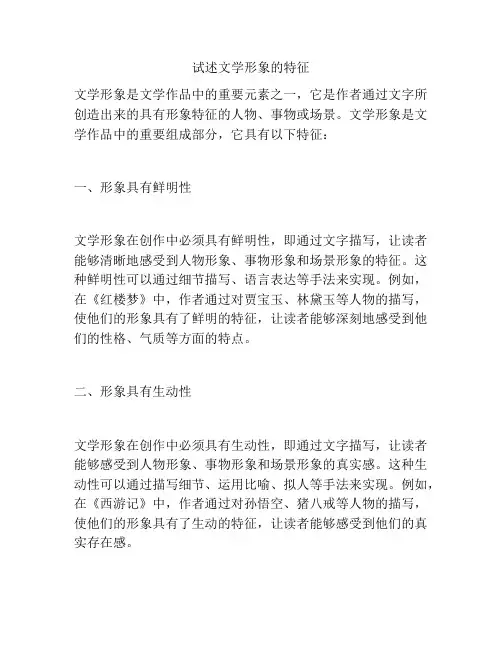 试述文学形象的特征