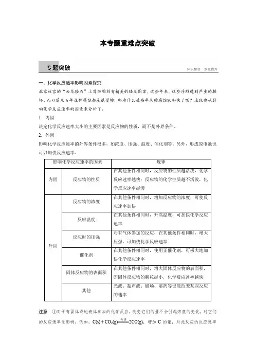 2017-2018学年苏教版化学必修二同步学习讲义：专题2本专题重难点突破 Word版含答案