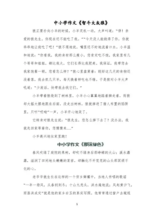 中小学作文《智斗大灰狼》