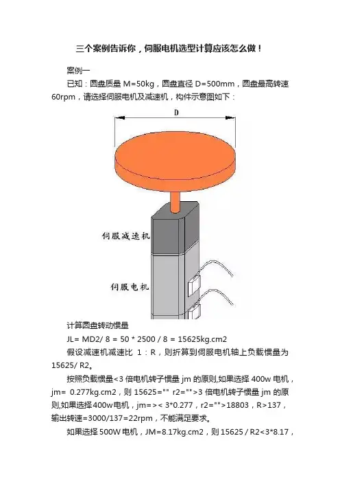 三个案例告诉你，伺服电机选型计算应该怎么做！