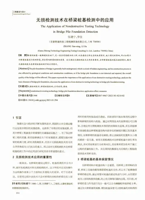 无损检测技术在桥梁桩基检测中的应用