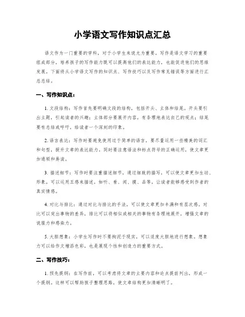 小学语文写作知识点汇总