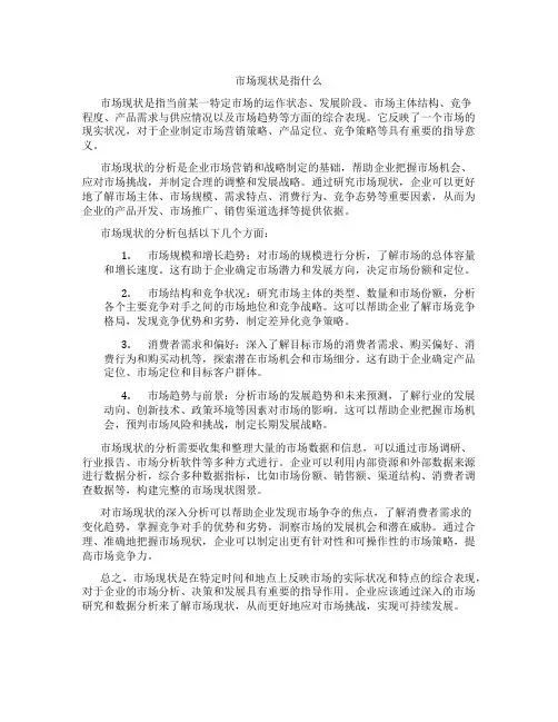 市场现状是指什么