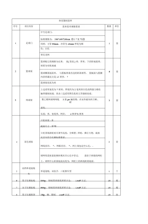 体育器材清单.doc