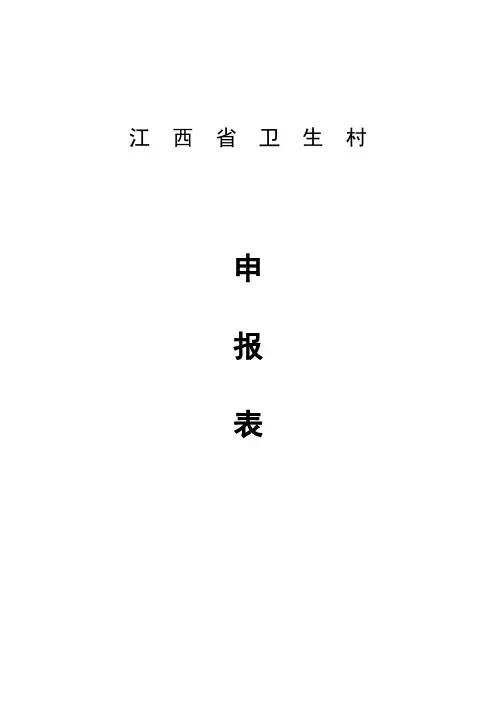 卫生村申报表