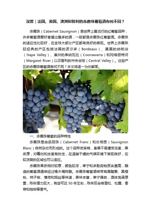 深度｜法国、美国、澳洲和智利的赤霞珠葡萄酒有何不同？