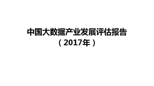 2017年中国大数据产业发展评估报告
