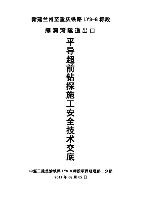 水平钻施工技术交底20110802