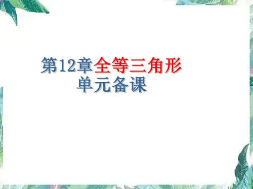 人教版八年级数学课件 第12章 全等三角形 单元备课  (共24张PPT)