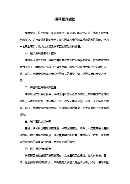 横琴巨变感悟