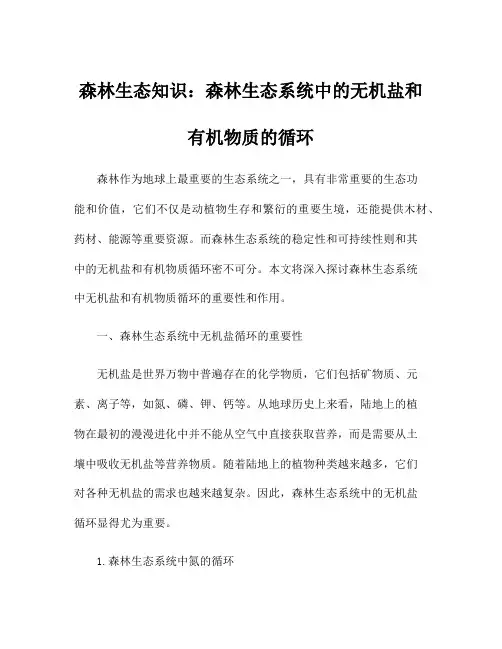 森林生态知识：森林生态系统中的无机盐和有机物质的循环