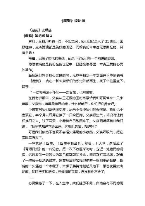 《藏獒》读后感