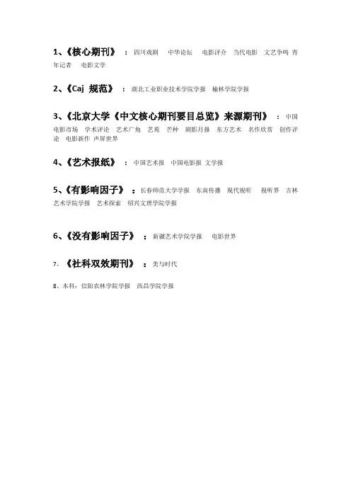 核心期刊